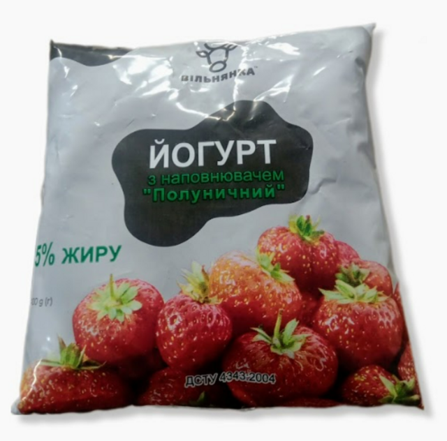Йогурт питний ВІЛЬНЯНКА Полуничний, 1,5%, 400 г